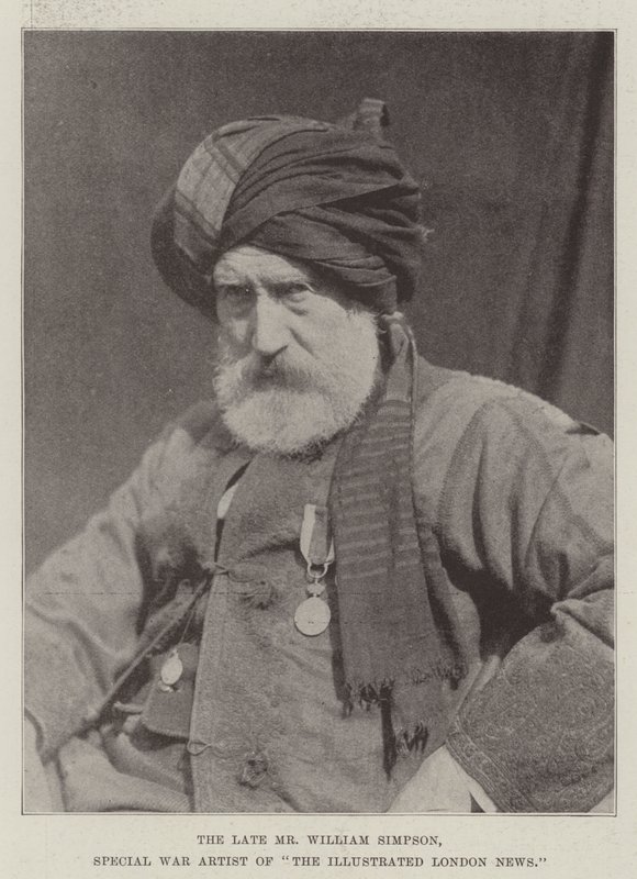 Edesmennyt herra William Simpson, The Illustrated London Newsin erikoissotataiteilija tekijältä English Photographer