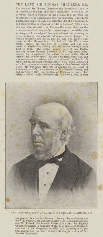 Edesmennyt Lontoon äänittäjä Sir Thomas Chambers, QC tekijältä English Photographer