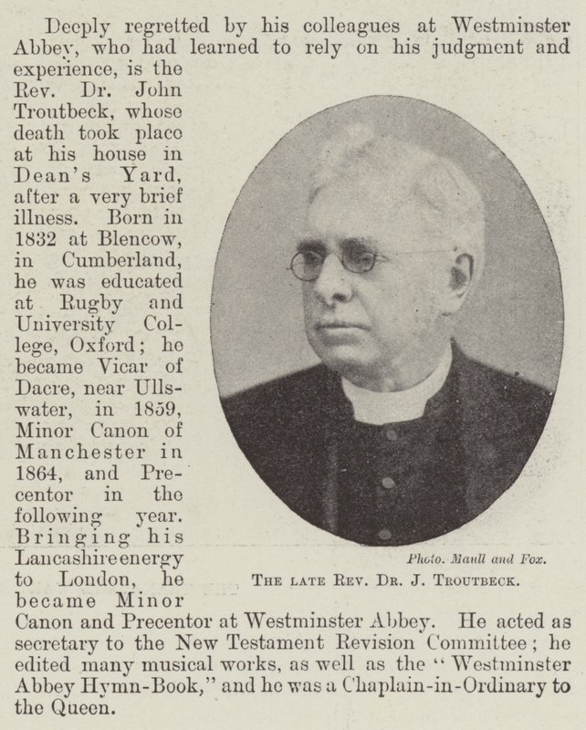 Edesmennyt pastori tohtori J Troutbeck tekijältä English Photographer