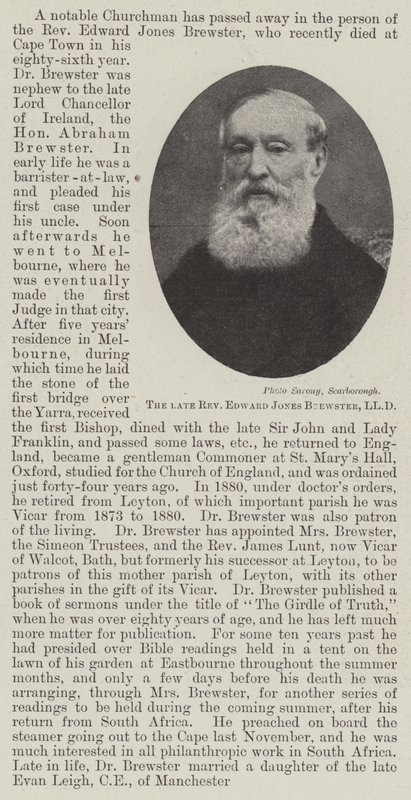 Edesmennyt pastori Edward Jones Brewster, LLD tekijältä English Photographer
