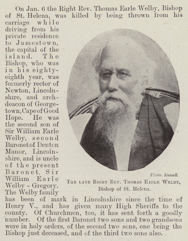 Edesmennyt oikea pastori Thomas Earle Welby, Pyhän Helenan piispa tekijältä English Photographer