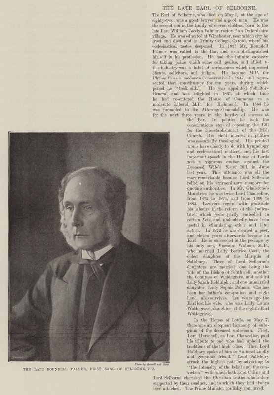 Edesmennyt Roundell Palmer, Selbornen ensimmäinen jali, PC tekijältä English Photographer