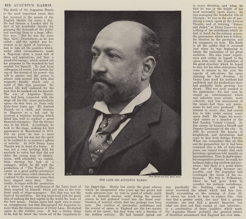 Edesmennyt Sir Augustus Harris tekijältä English Photographer