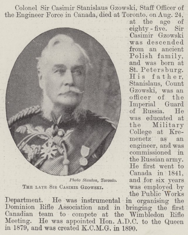 Edesmennyt Sir Casimir Gzowski tekijältä English Photographer