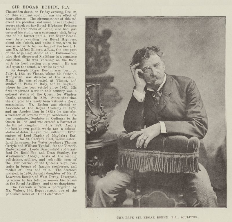 Edesmennyt Sir Edgar Boehm, RA, kuvanveistäjä tekijältä English Photographer