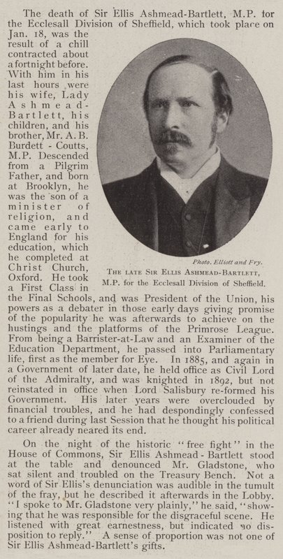 Edesmennyt Sir Ellis Ashmead-Bartlett, Sheffieldin Ecclesall-divisioonan kansanedustaja tekijältä English Photographer