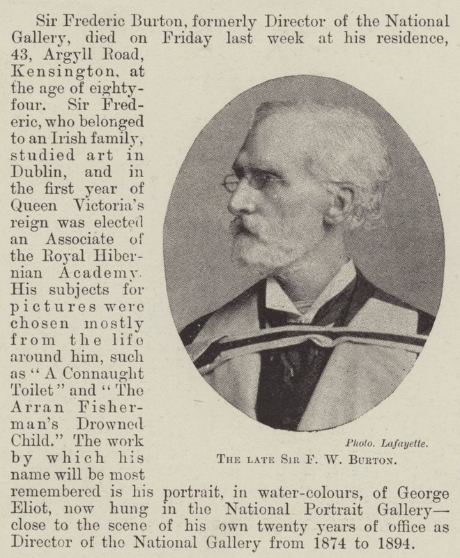 Edesmennyt Sir F W Burton tekijältä English Photographer