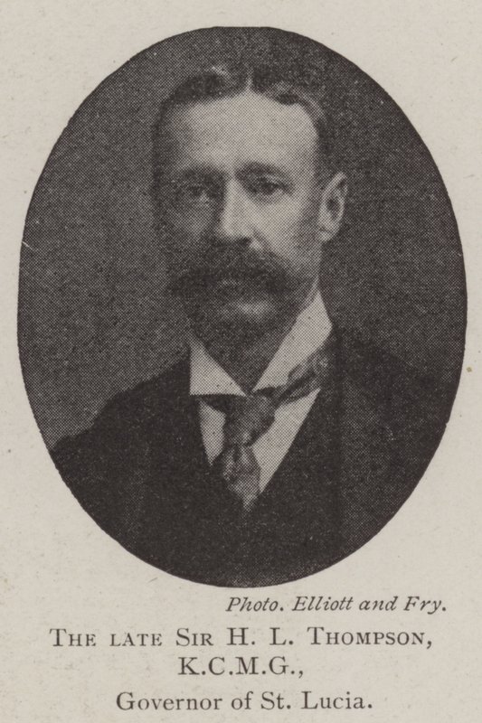Edesmennyt Sir H L Thompson, KCMG, St Lucian kuvernööri tekijältä English Photographer