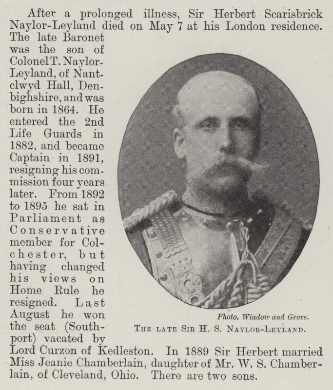 Edesmennyt Sir H S Naylor-Leyland tekijältä English Photographer