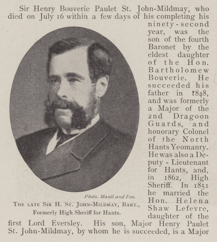 Edesmennyt Sir H St John-Mildmay, Baronet, entinen Hantsin korkea sheriffi tekijältä English Photographer