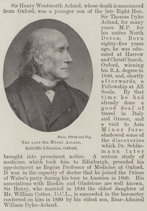 Edesmennyt Sir Henry Acland, Radcliffe-kirjastonhoitaja, Oxford tekijältä English Photographer