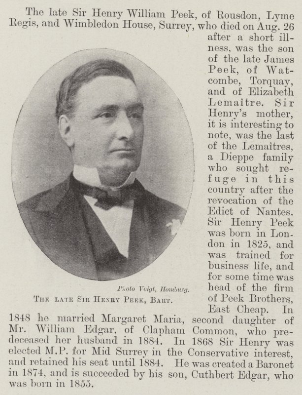 Edesmennyt Sir Henry Peek, Baronet tekijältä English Photographer