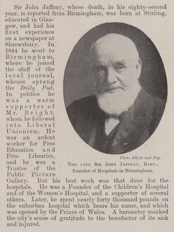 Edesmennyt Sir John Jaffray, Baronet, Birminghamin sairaaloiden perustaja tekijältä English Photographer