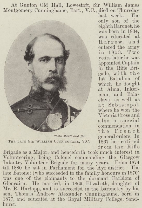 Edesmennyt Sir William Cunninghame, VC tekijältä English Photographer