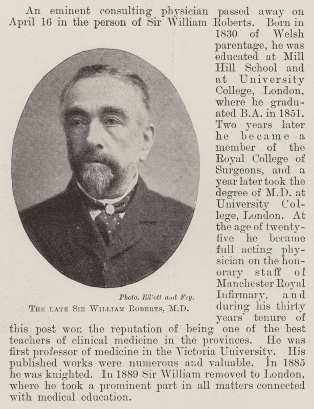 Edesmennyt Sir William Roberts, MD tekijältä English Photographer