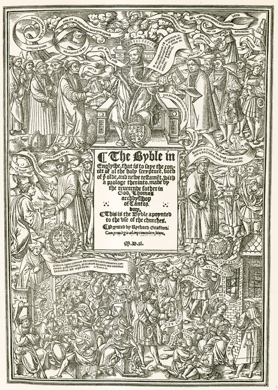 Cranmers Biblen otsikkosivu, 1540 jKr tekijältä English Photographer