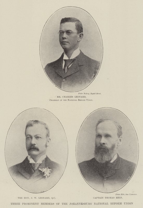Kolme Johannesburgin kansallisen uudistusliiton merkittävää jäsentä tekijältä English Photographer