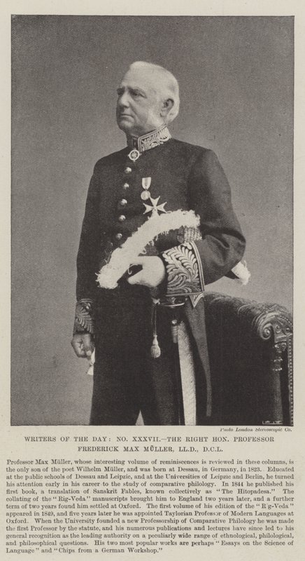 Päivän kirjoittajat, oikea professori Frederick Max Muller, LLD, DCL tekijältä English Photographer