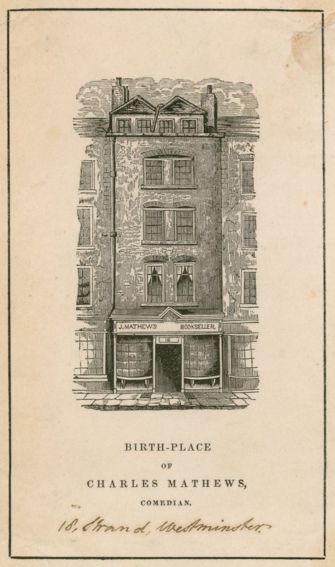 18 Strand, Westminster, Lontoo, koomikko Charles Matthewsin syntymäpaikka tekijältä English School
