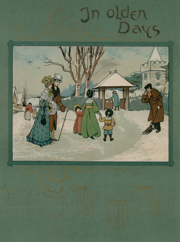 Vuoden 1905 kalenteri Alfred Austinin säkeellä (värilitografia,) tekijältä English School