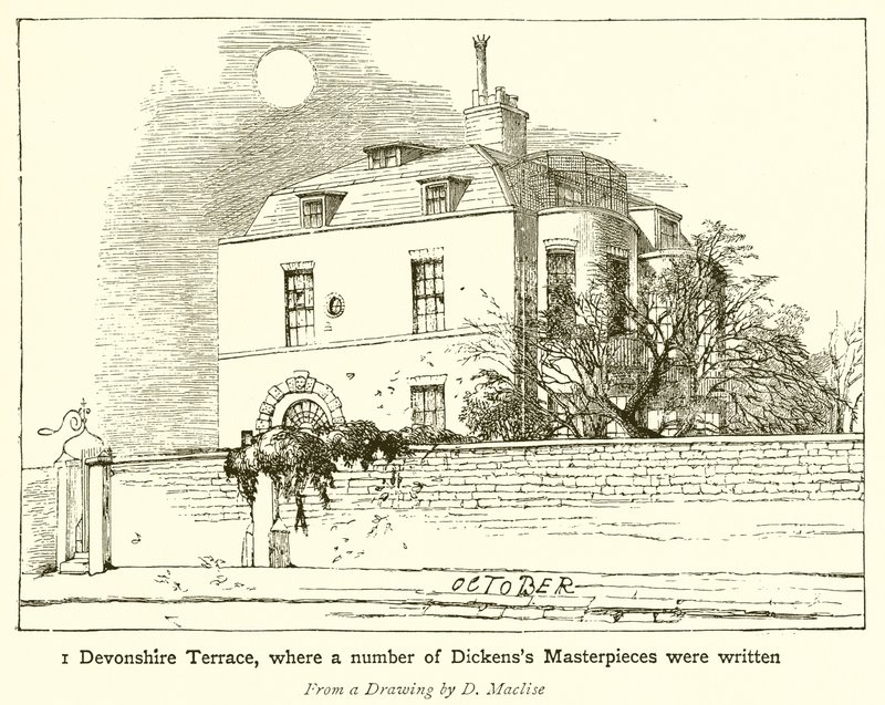 1 Devonshire Terrace, jossa kirjoitettiin useita Dickenssin mestariteoksia tekijältä English School