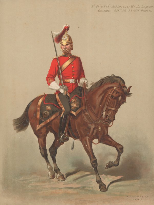 5. Walesin prinsessa Charlotte Dragoon Guards, upseeri, tarkistusmääräys tekijältä English School