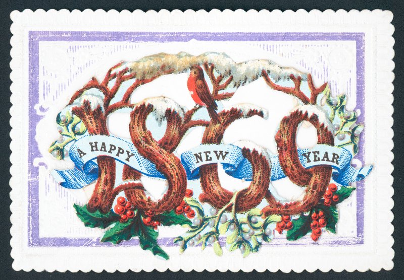 Hyvää uutta vuotta 1869, uudenvuodenkortti tekijältä English School