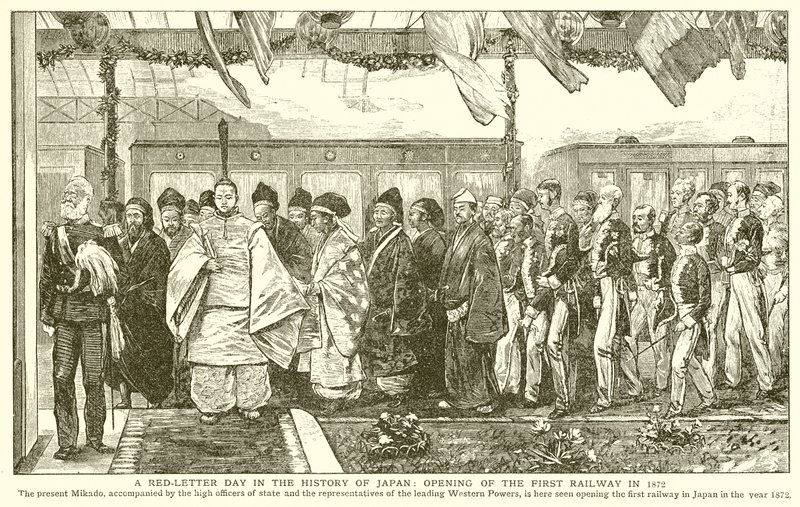 Punaisen kirjaimen päivä Japanin historiassa: Ensimmäisen rautatien avaaminen vuonna 1872 tekijältä English School
