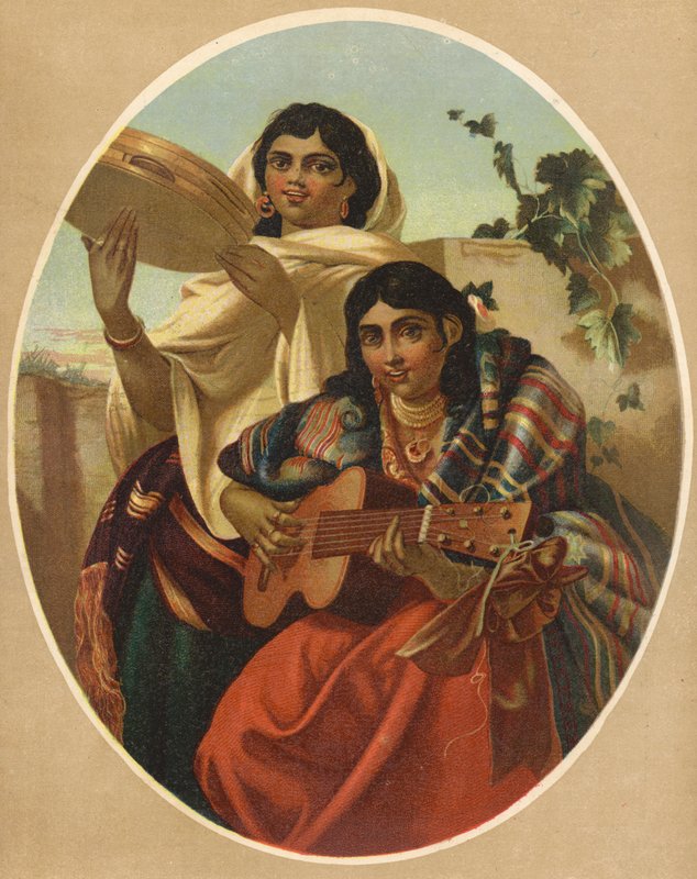 Espanjalainen duetto (chromolitho) tekijältä English School