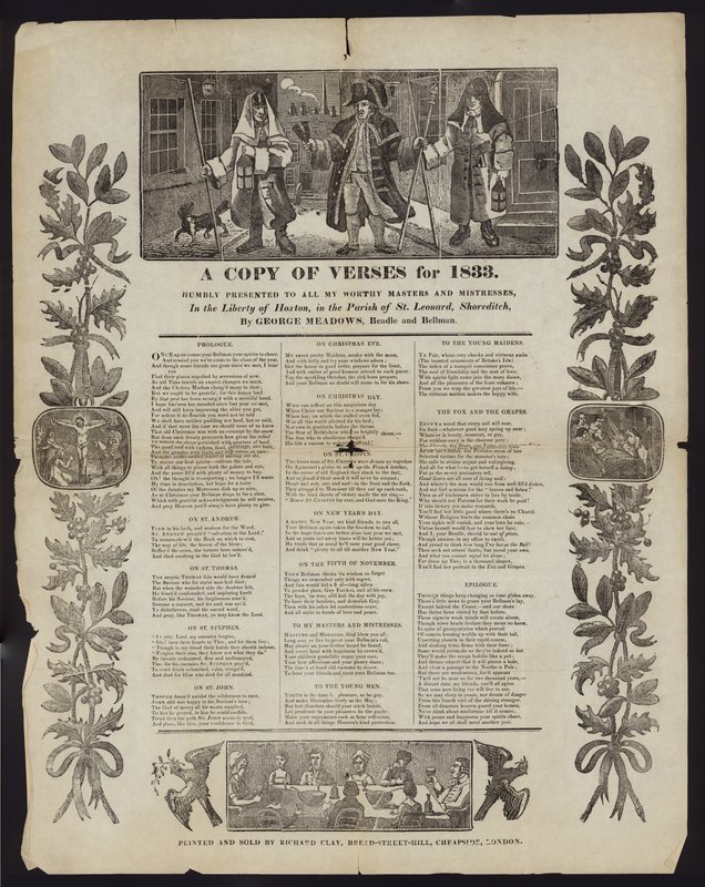 Kopio säkeistä vuodelta 1833 tekijältä English School