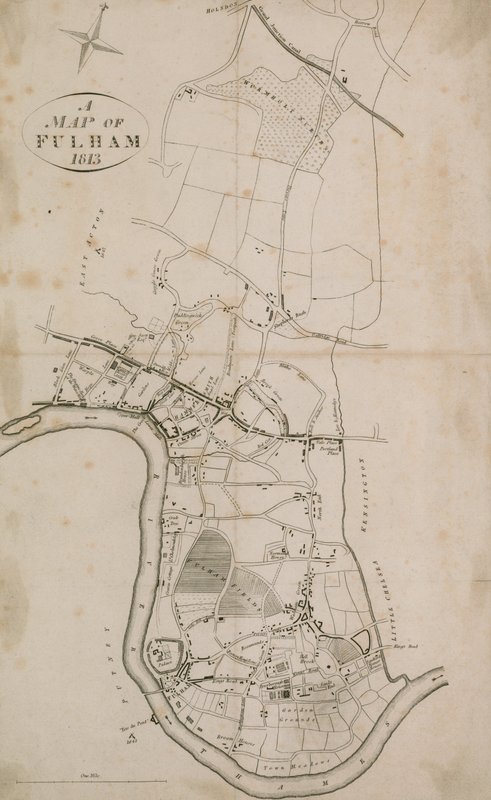 Kartta Fulhamista, Lontoosta, 1813 tekijältä English School