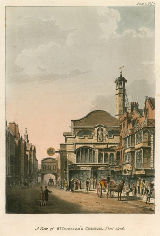 Näkymä St Dunstansin kirkolle, Fleet Street, Lontoo tekijältä English School
