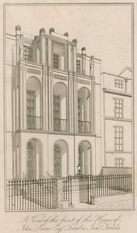 Näkymä John Soane Esqin talon edestä, Lincolns Inn Fields, Lontoo tekijältä English School