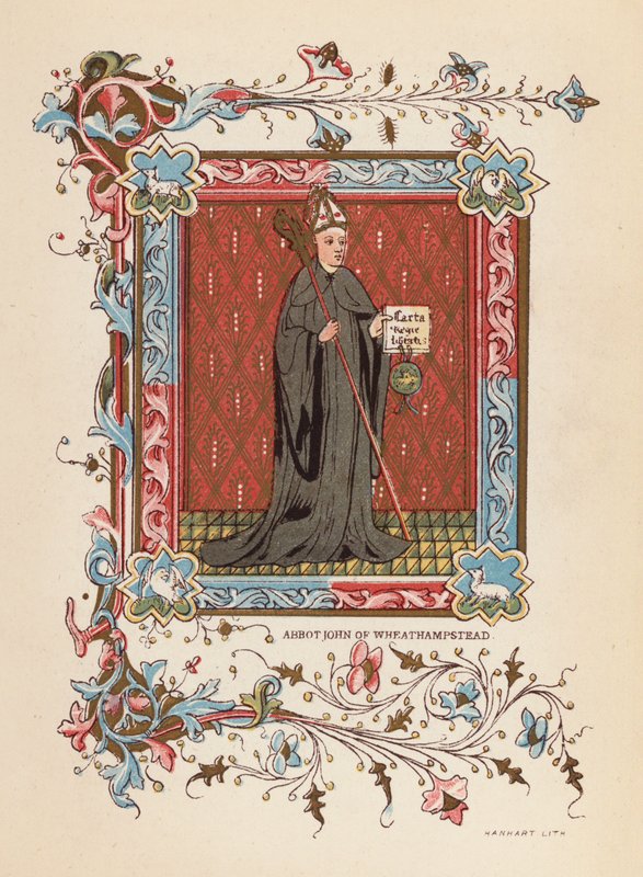 John of Wheathampsteadin apotti (värilitografia) tekijältä English School