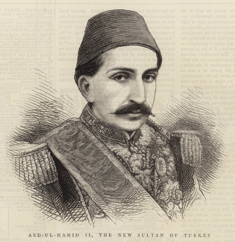 Abd-ul-Hamid II, Turkin uusi sulttaani (kaiverrus). tekijältä English School