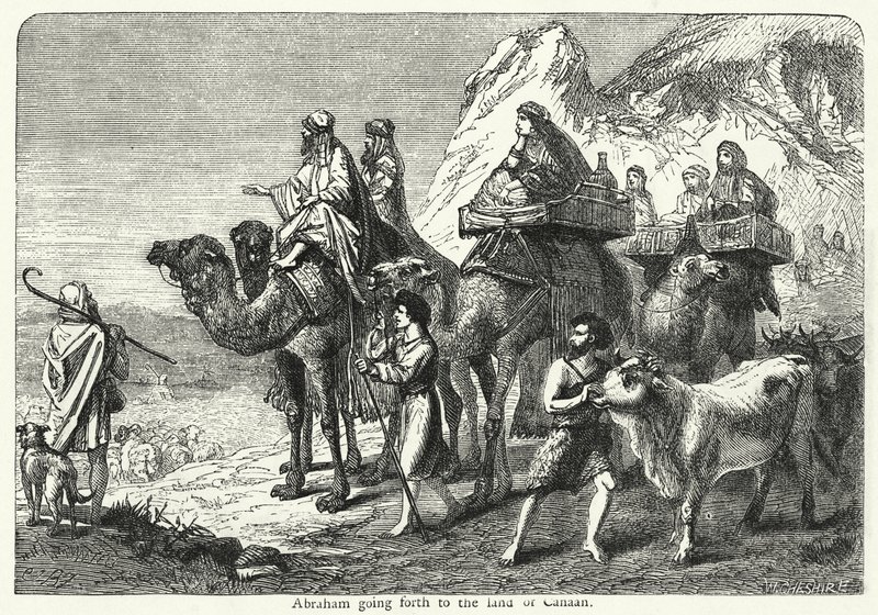 Abraham menossa Kanaanin maahan (kaiverrus) tekijältä English School
