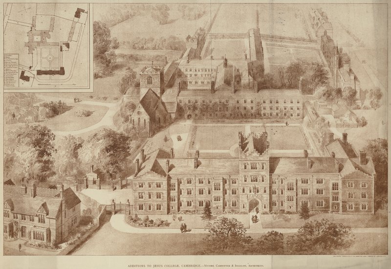 Lisäykset Jesus Collegeen, Cambridge (kaiverrus) tekijältä English School