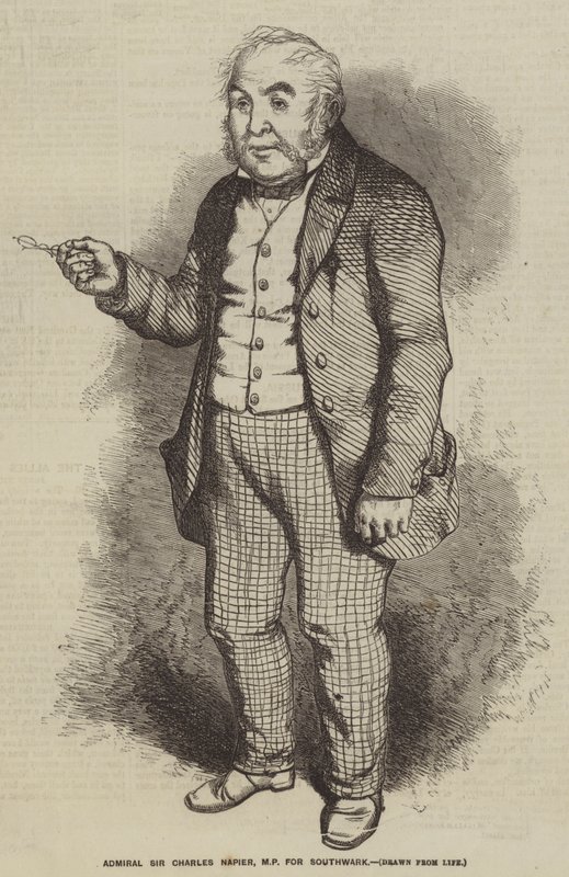 Amiraali Sir Charles Napier, Southwarkin kansanedustaja (kaiverrus) tekijältä English School