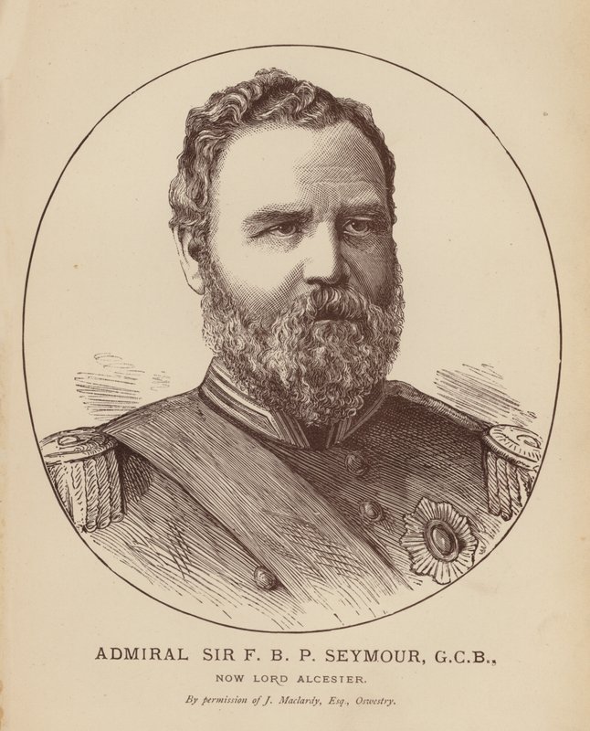 Amiraali Sir F B P Seymour, GCB, nykyinen lordi Alcester (kaiverrus). tekijältä English School