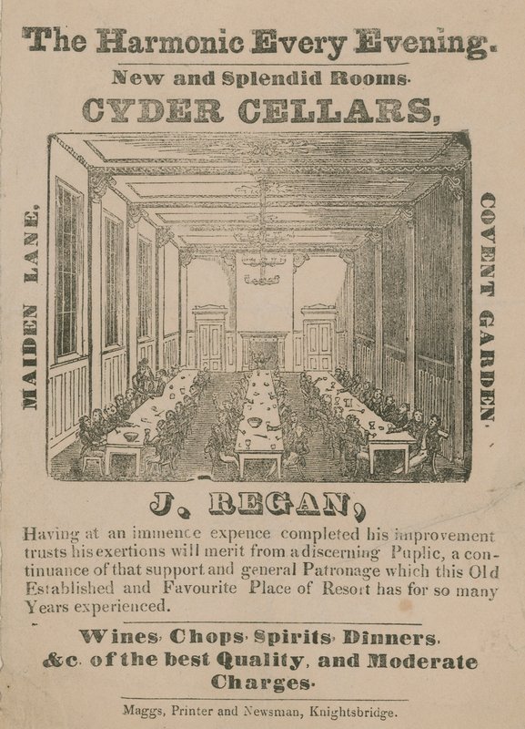 Mainos Cyder Cellarsista, Maiden Lane, Covent Garden tekijältä English School