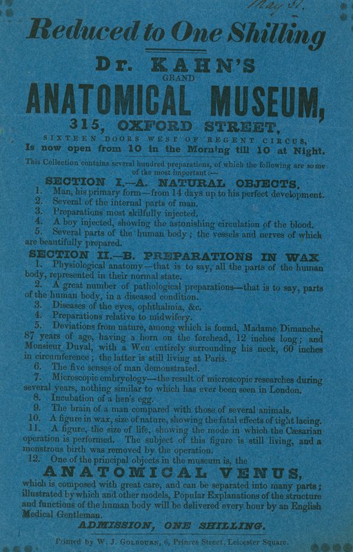 Mainos Dr Khans Grant Anatomical Museumista tekijältä English School