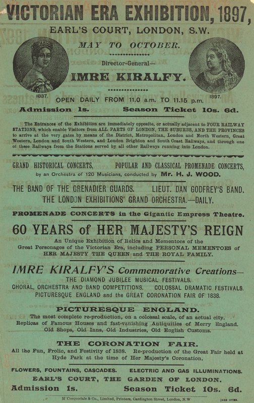 Mainos Victorian Era Exhibition, 1897, Earls Courtissa tekijältä English School