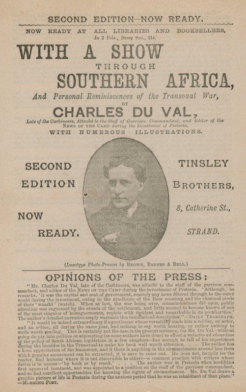 Charles Du Valin mainos esittelyllä Etelä-Afrikan läpi tekijältä English School