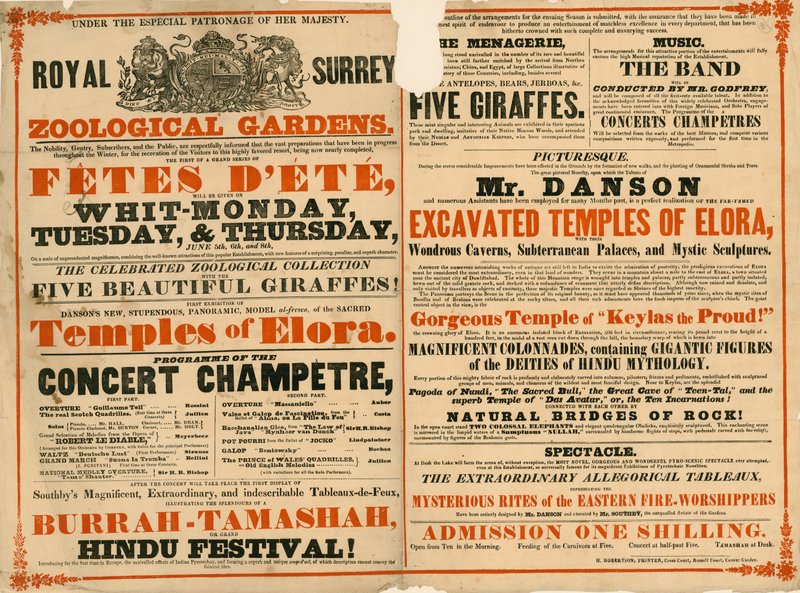 Mainos Royal Surrey Zoological Gardensista Lontoossa tekijältä English School