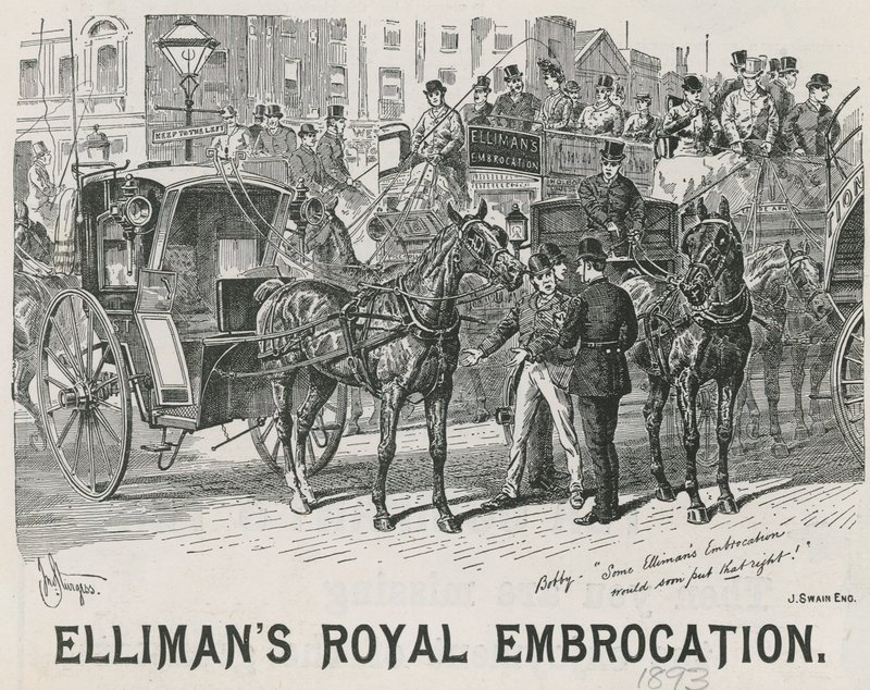 Ellimans Royal Embrocationin mainos tekijältä English School