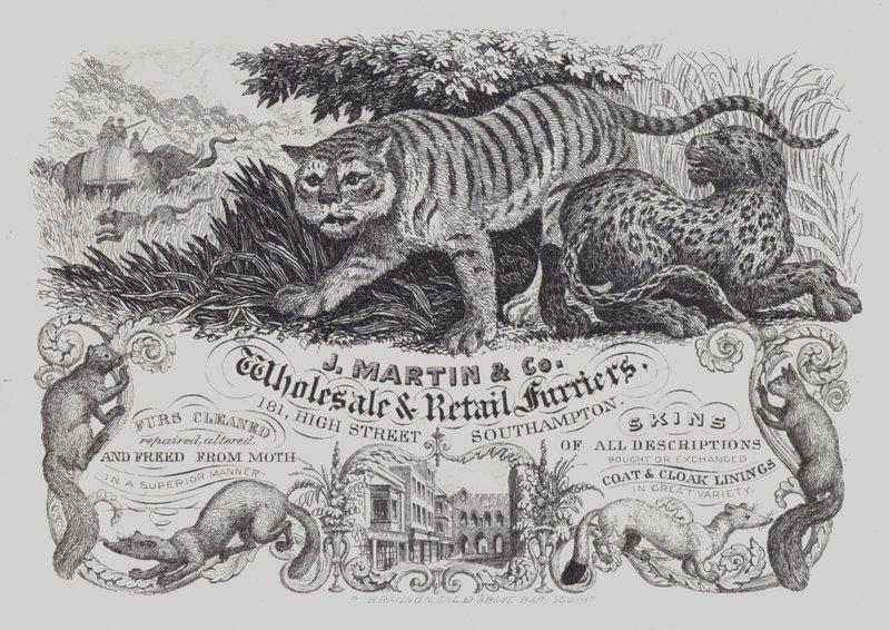 Mainos J Martin & Co:lle, tukku- ja vähittäiskauppiaille, Southampton, Hampshire (litho) tekijältä English School
