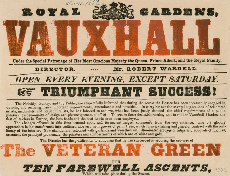 Mainos Royal Gardenille, Vauxhall; Vauxhall Gardens, Lontoo tekijältä English School