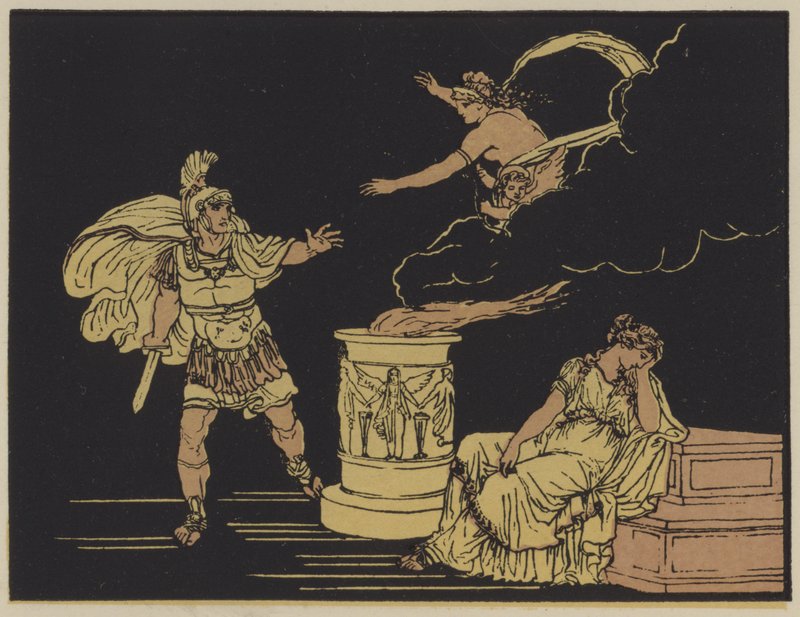 Aeneas ja Helena (värilitografia) tekijältä English School
