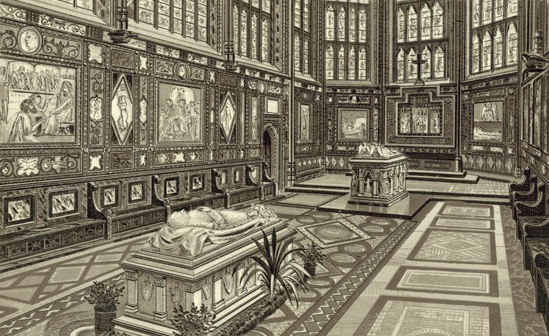 Albert Memorial Chapel, Windsor (litografia) tekijältä English School