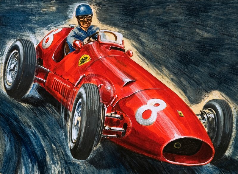 Alberto Ascari ajaa Maseratia tekijältä English School